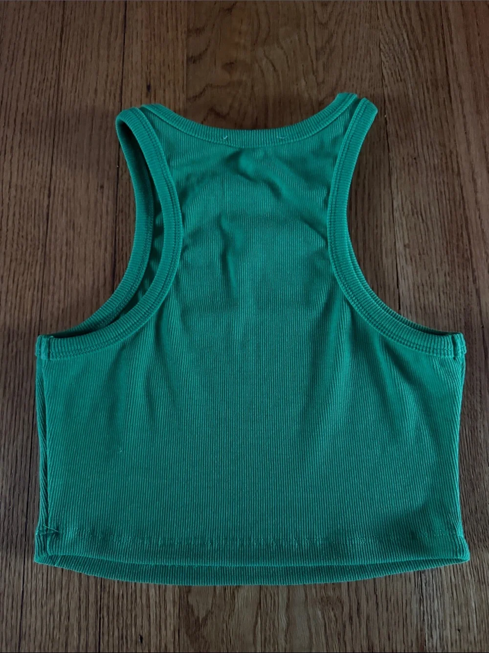 Signature Bright Green Ribbed Crop Tank - Picture 3 of 3